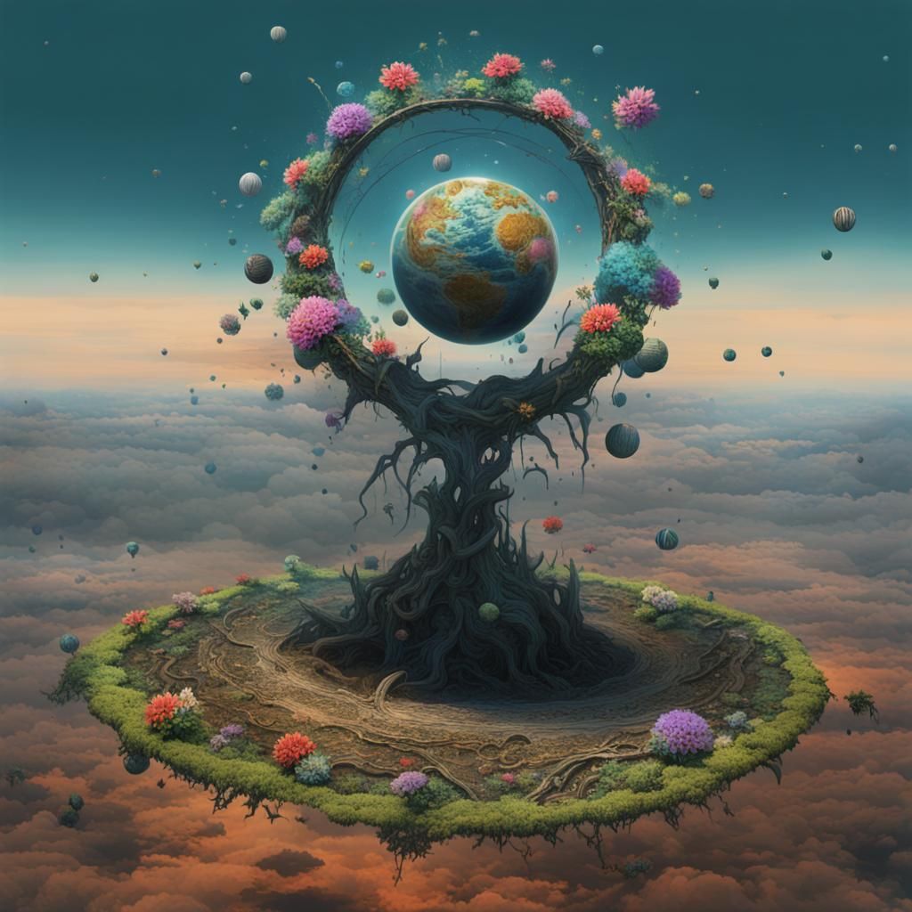 Surreal Filigree Medal Landing During Earthquake