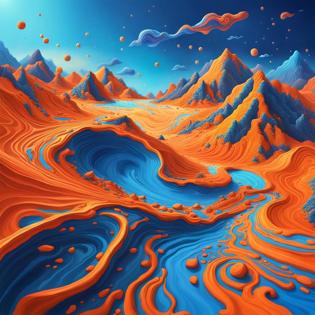 Psychedelic Sand World in Hyperrealistic Splash Art