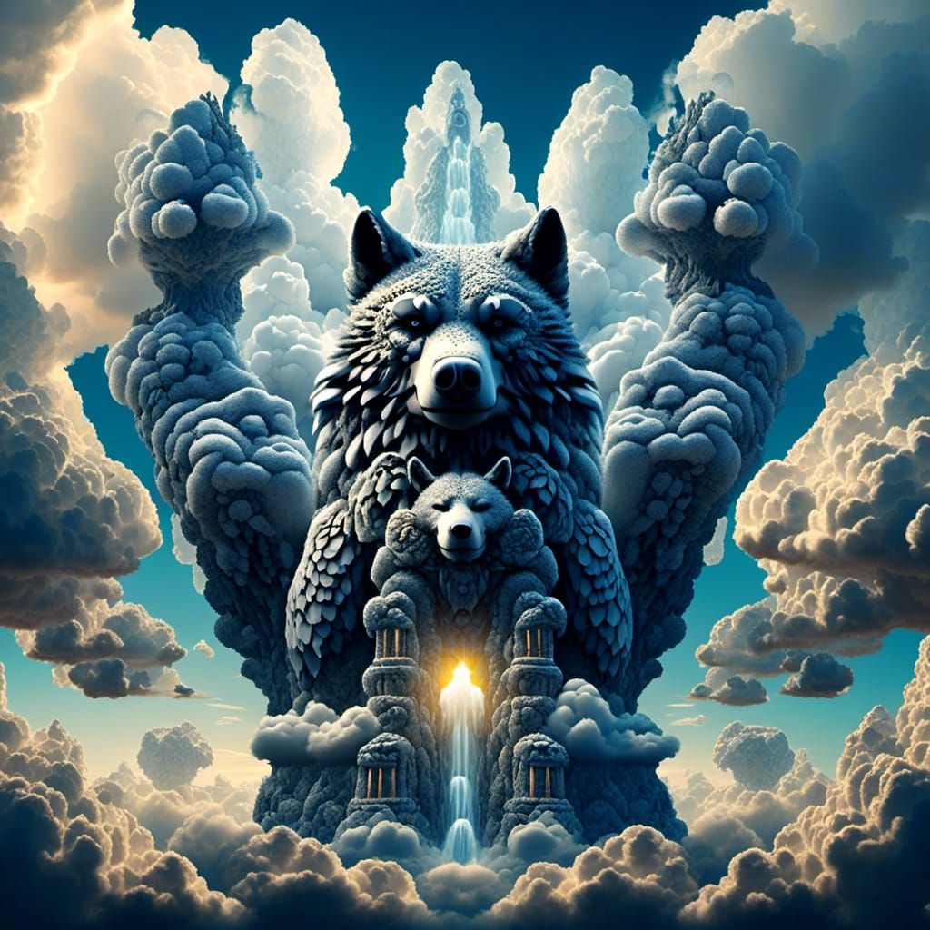 Cloud Animal Totem Pole in Mandelbulb Style