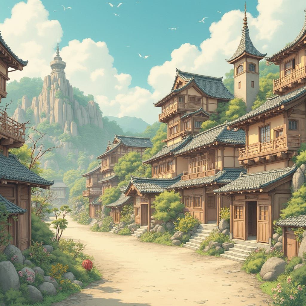 Whimsical Watercolor Fantasy Scene