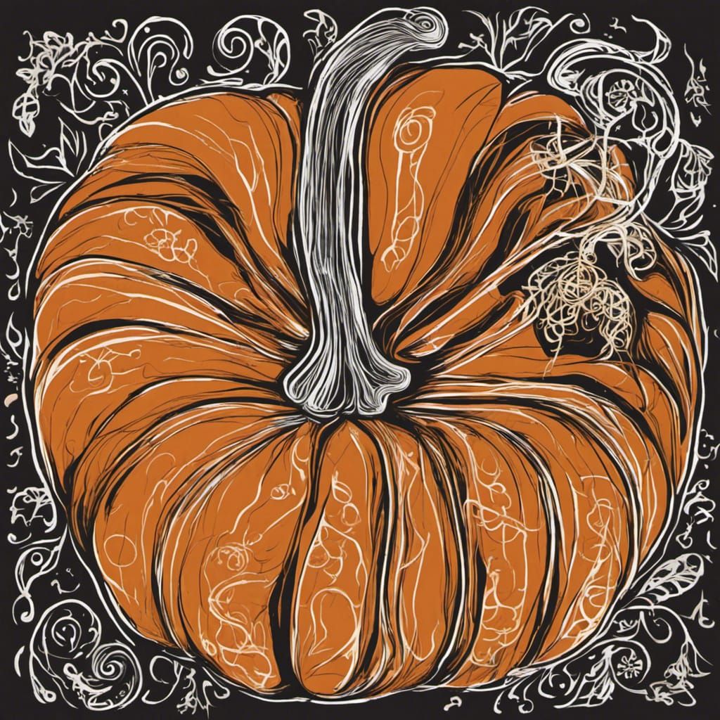 Abstract Cute Pumpkin Art with Complementary Colors