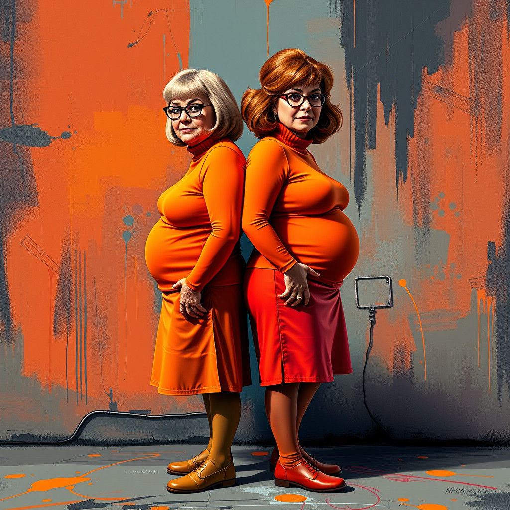 Velma and Daphne Reimagined in Graffiti Art Style