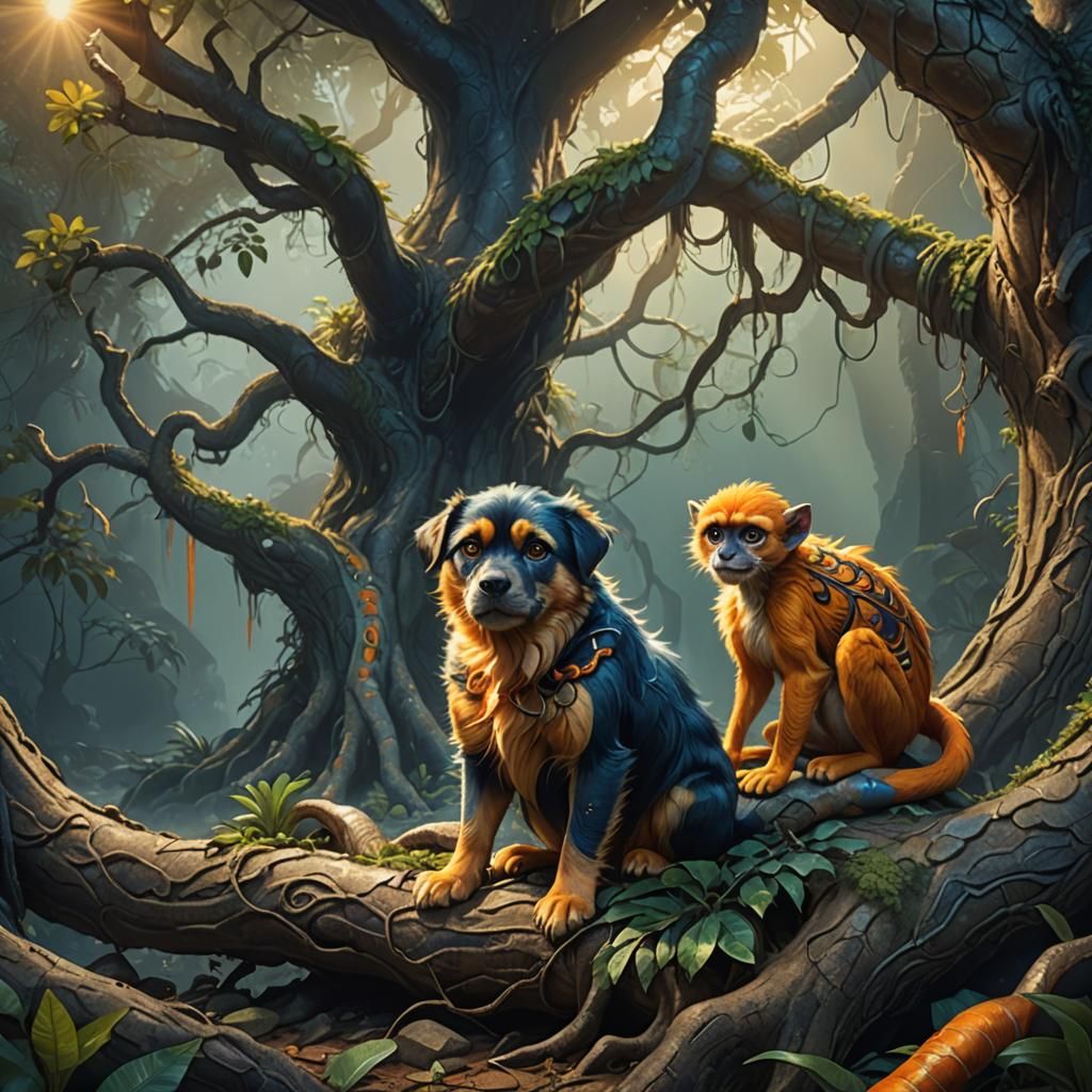 Mystical Hybrid Creature in Dreamlike Concept Art