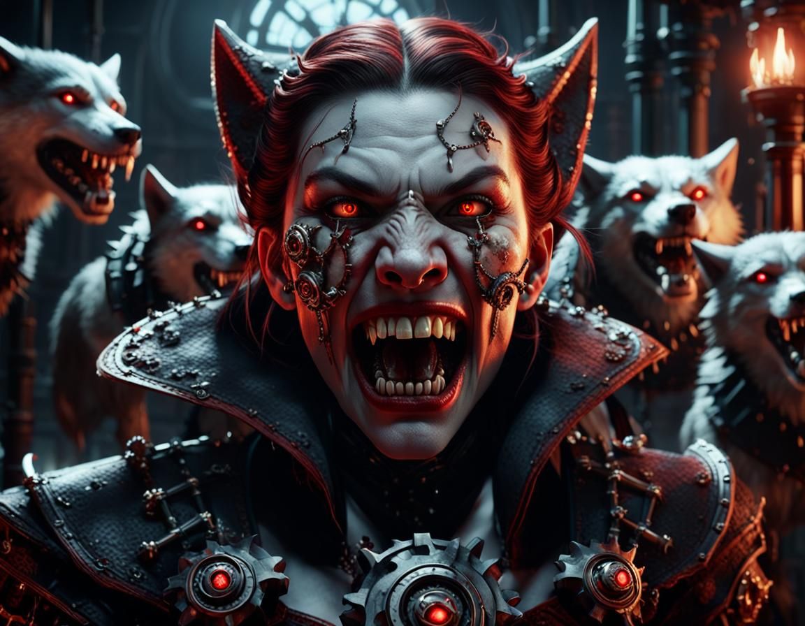 Steampunk Vampire-Werewolf Hybrid Portrait in Unreal Engine ...