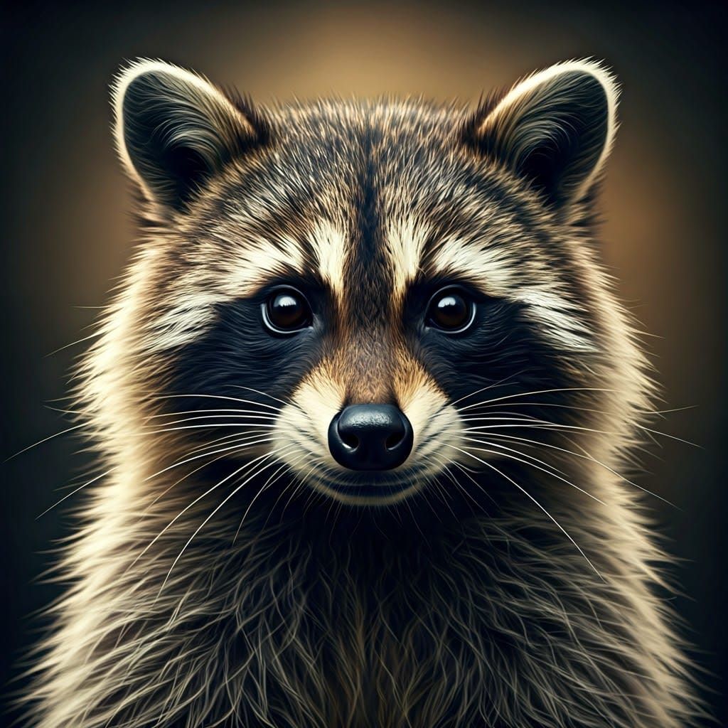 Hyperrealistic Raccoon Portrait in Cinematic Lighting