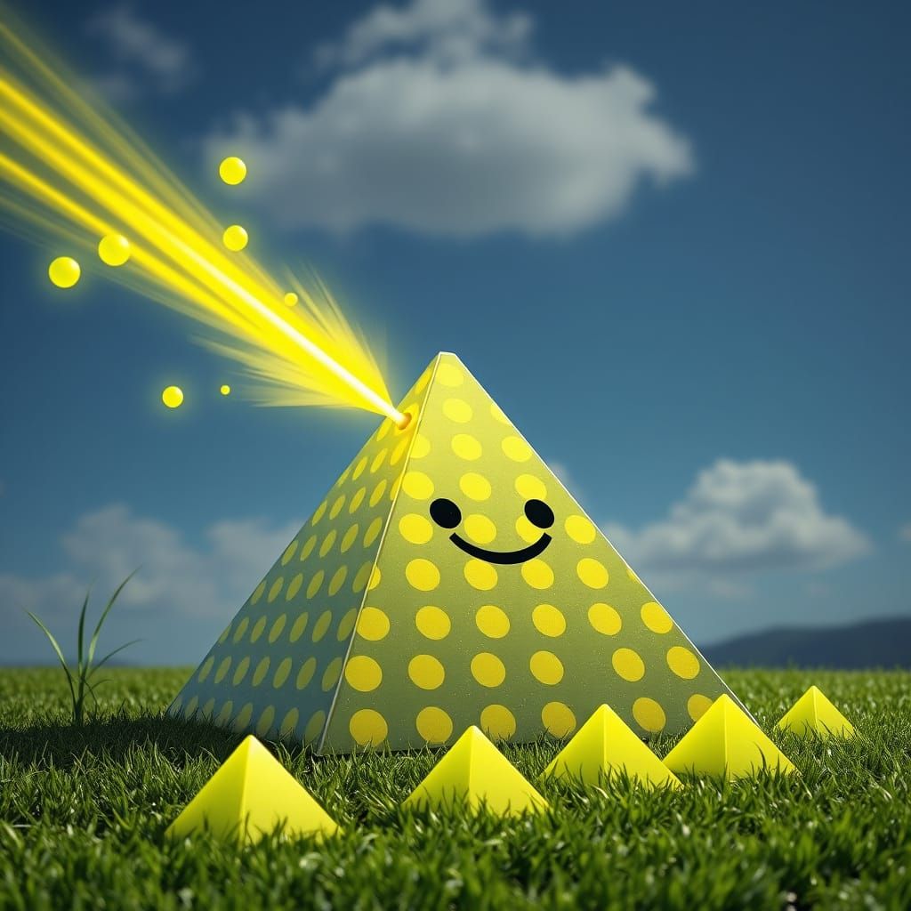 Polka Dot Pyramid Vomiting Smaller Pyramids: Photorealistic ...