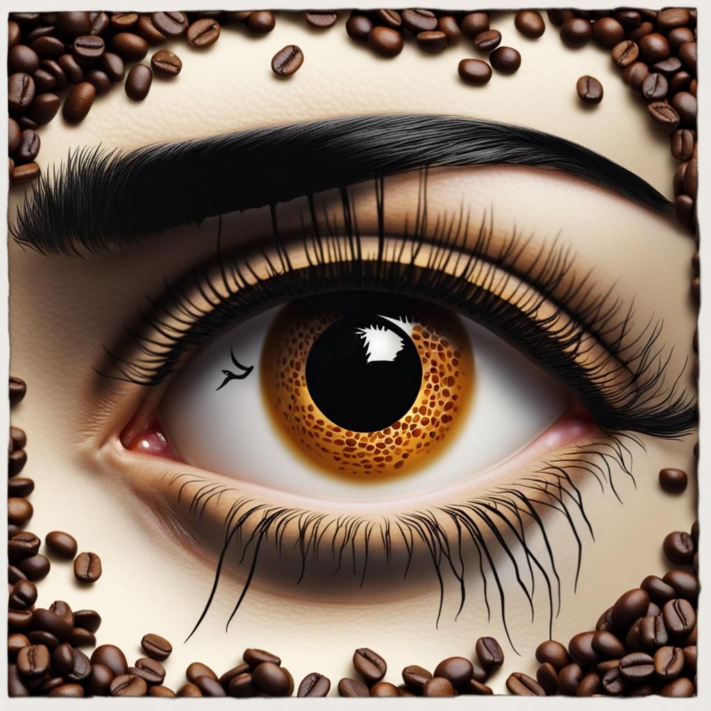 Coffee Bean Eye with Honey Tear