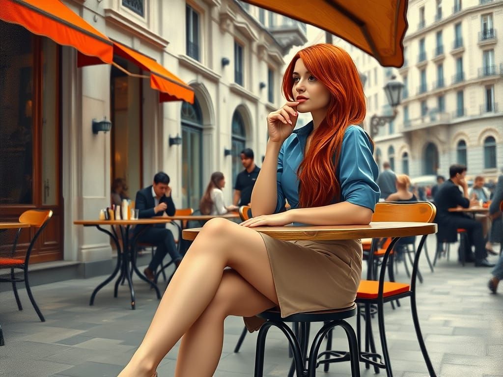 Cafe Portrait: Elegant Fusion of Styles