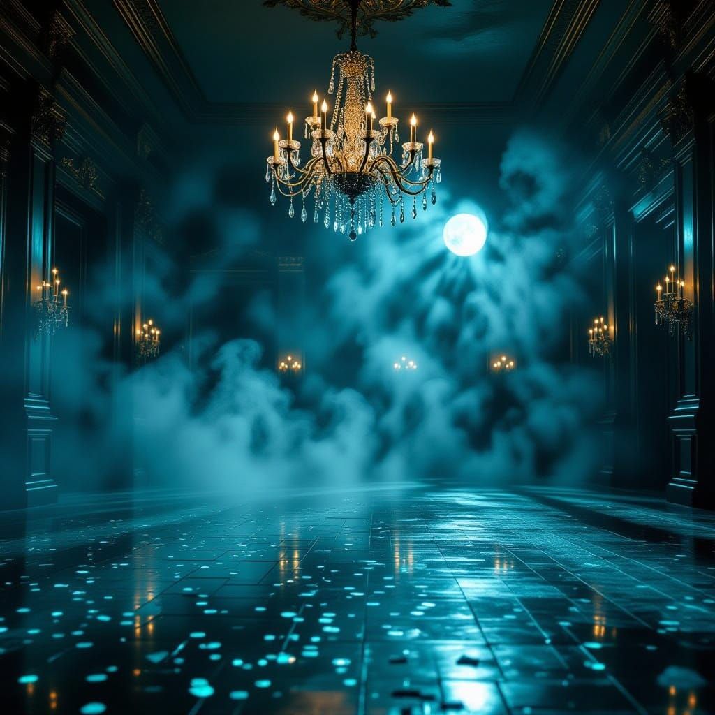 Ethereal Ballroom at Midnight with Spectral Glow