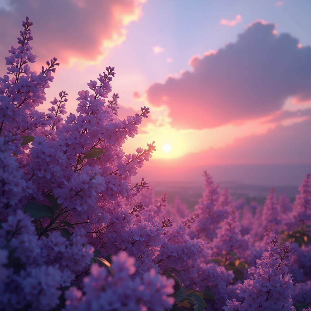 Dreamy Lilac Sunset Background Image
