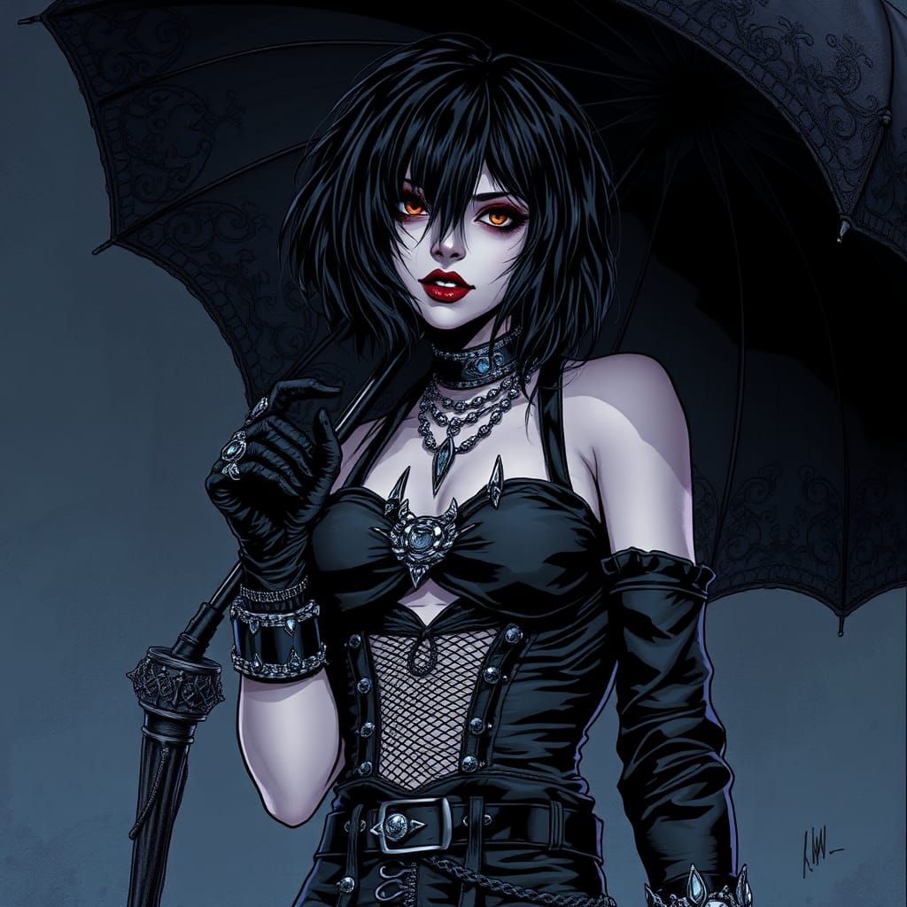 Gothic Comic Art: Death of the Endless Portrait