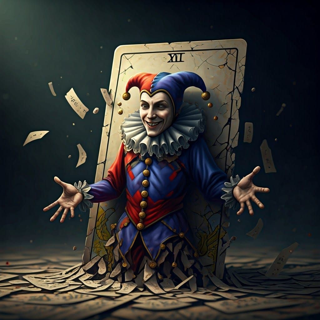 Hyperrealistic Tarot Card Joker: The Fool