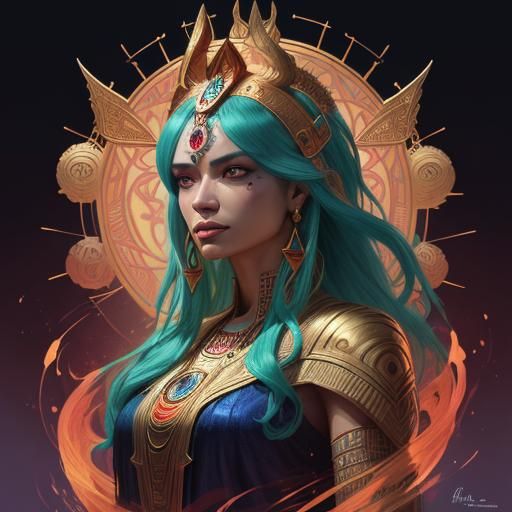 Regal Anck-Su-Namun with Ancient Egyptian Ornamentation