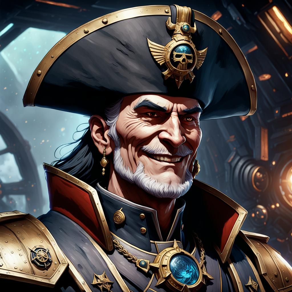 Warhammer 40k Admiral in Space, Detailed Portrait