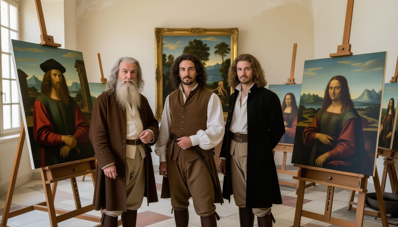Leonardo da Vinci's Studio: A Renaissance Scene