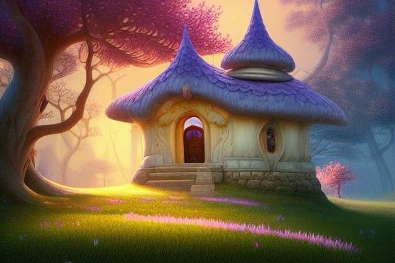 Mushroom Gnome House with Elaborate Architecture