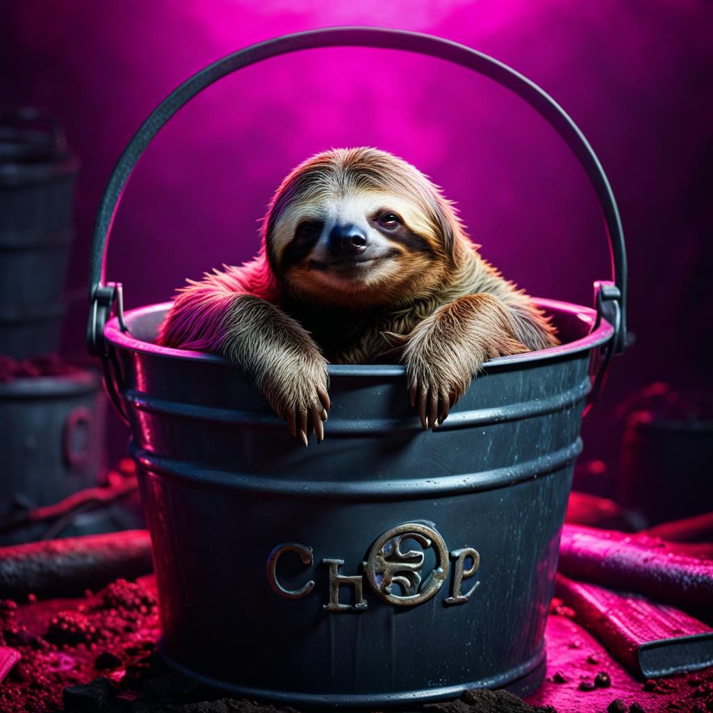 Sleepy Sloth in Bucket: Apocalyptic Dark Fantasy