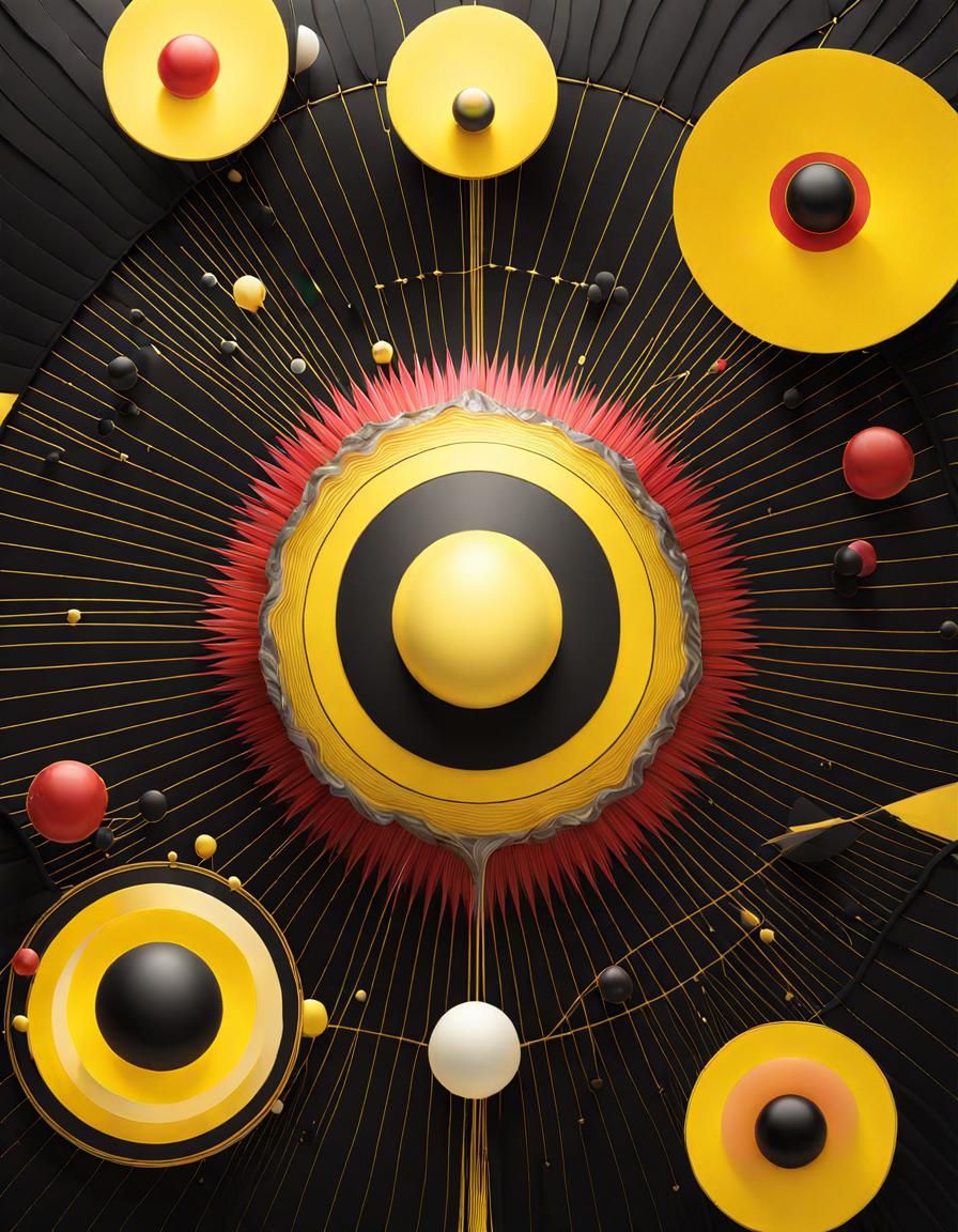 Abstract Cycles with Metallic Yellow Radiating Light