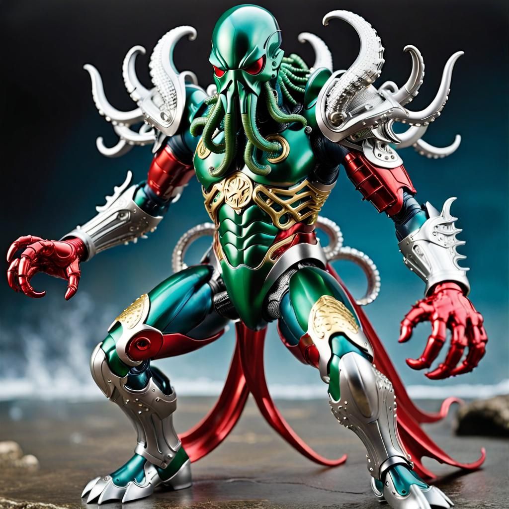 Cthulhu-Man Action Figure in Sci-Fi Battle
