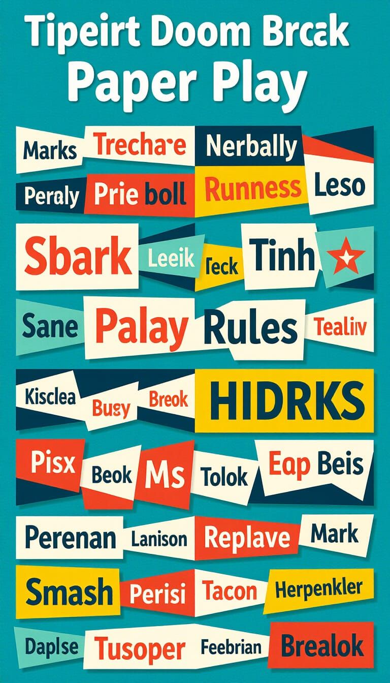 Abstract Paper Landscape with Playful Shadows