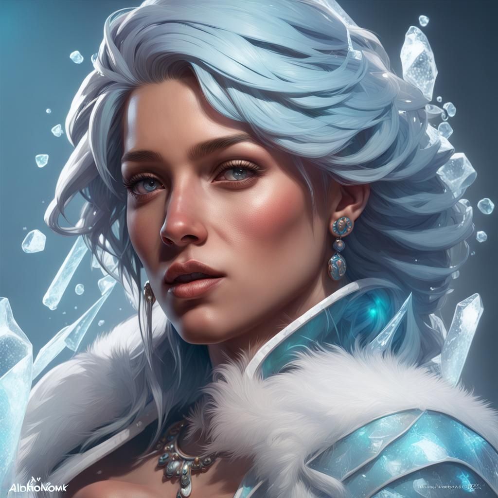 Detailed Portrait of Ice Spice in Art Nouveau Style