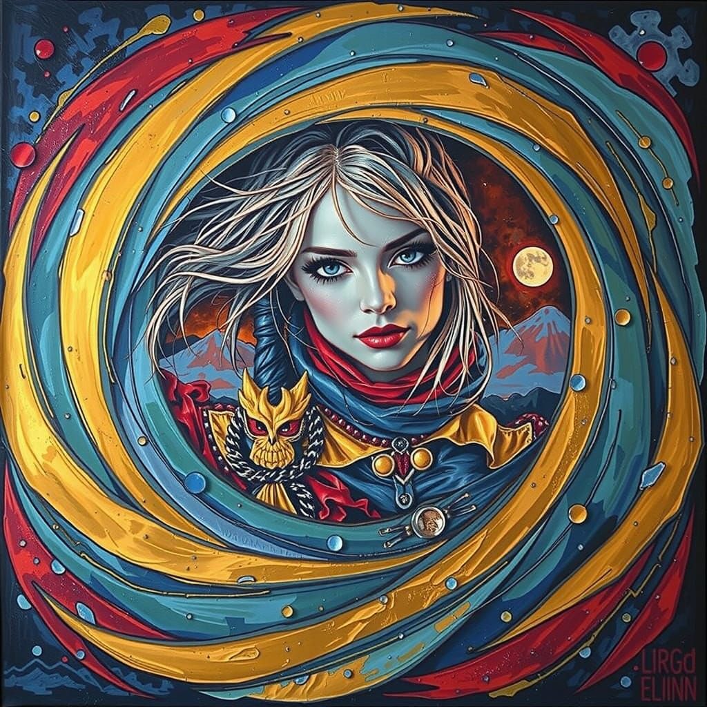 Tattered Glamour on Windswept Moor at Twilight