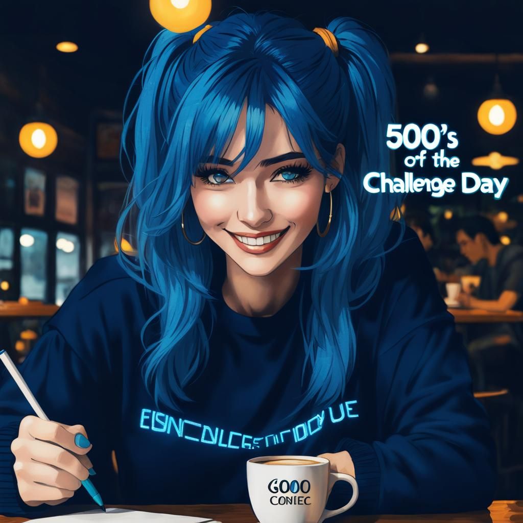 Anime Girl in Cafe: Ligne Claire Style