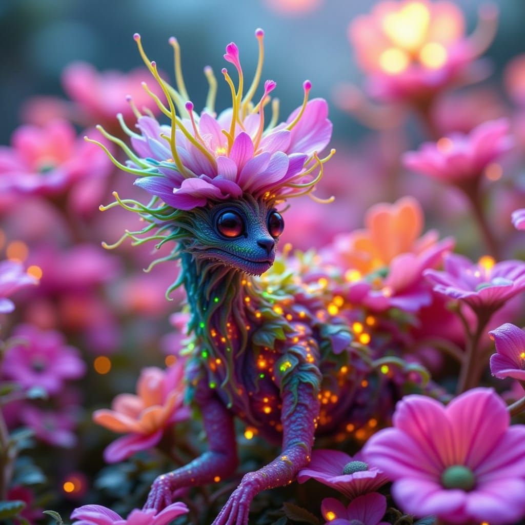 Dayglo Space Creatures Disguised as Earth Flowers