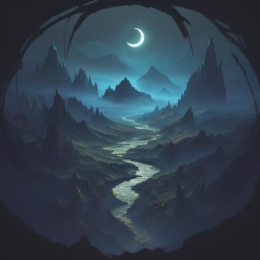 top- down, fantastical and surreal scene, closeup inside of ...