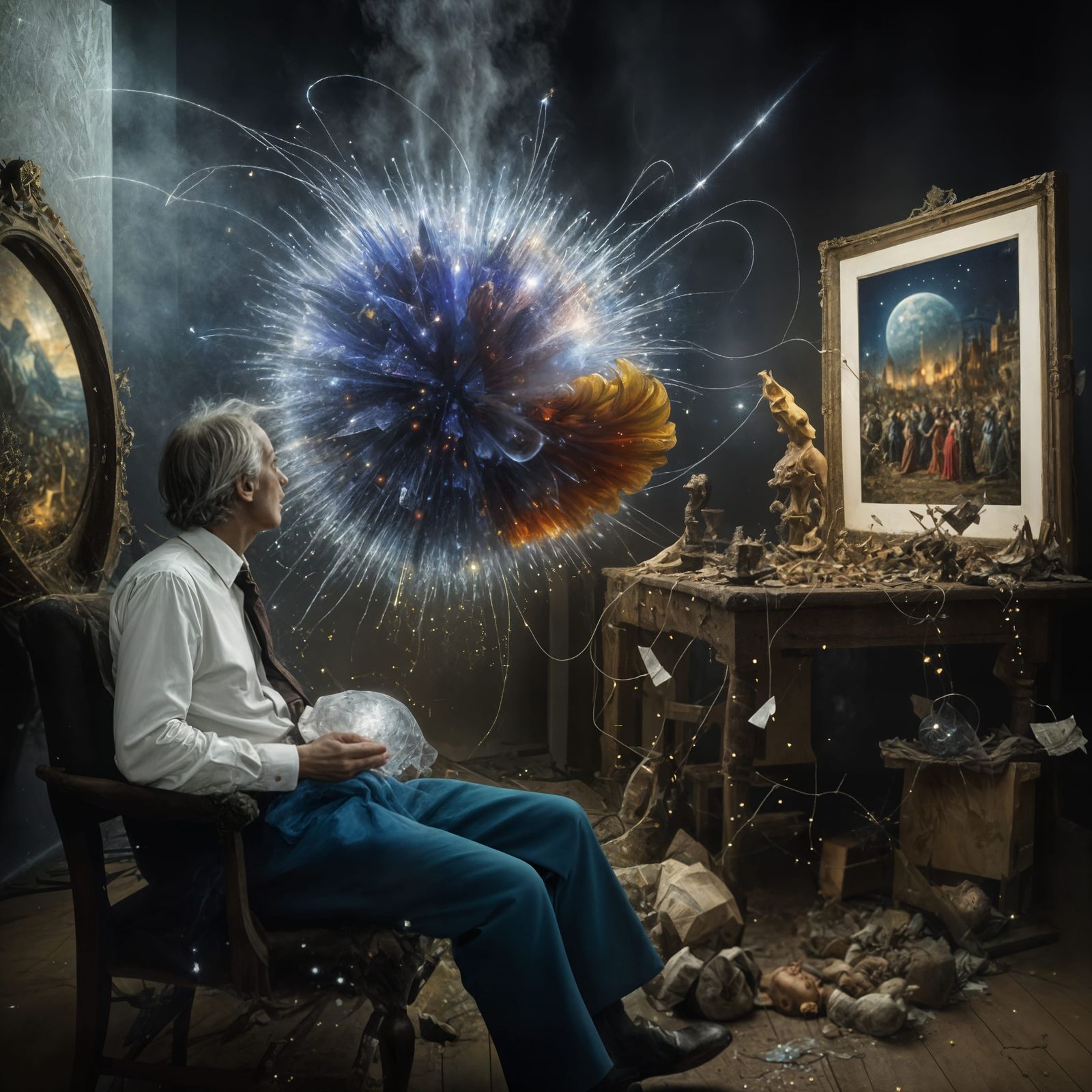 Klaus, executive in an Art Gallery, was eating cookies from ...