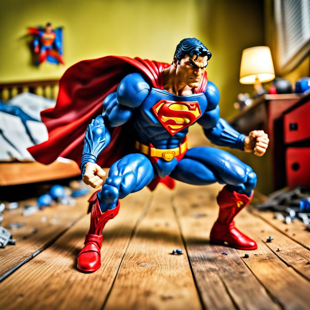 Superman Action Figure (on a REALLY dirty floor)