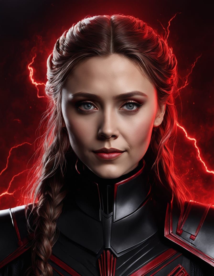 Elizabeth Olsen as Darth Rayne, Evil Sith Empress in Black a...