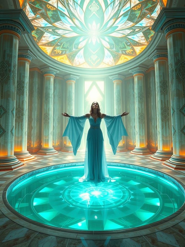 Lemurian Crystal Temple: Lotus Blossom Sanctuary with Ethere...