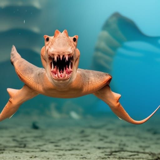 Seven-Headed Shark Chimera Underwater