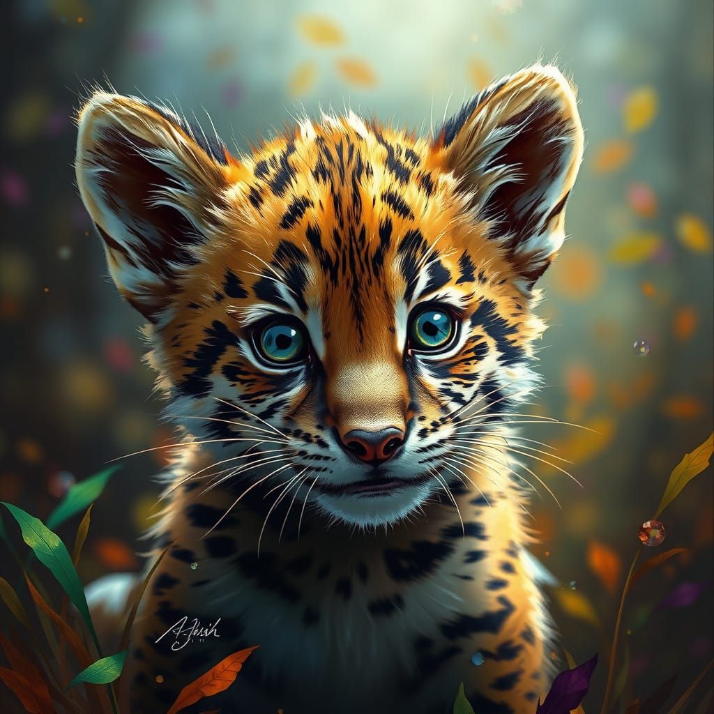 Majestic Cub in Vibrant Habitat