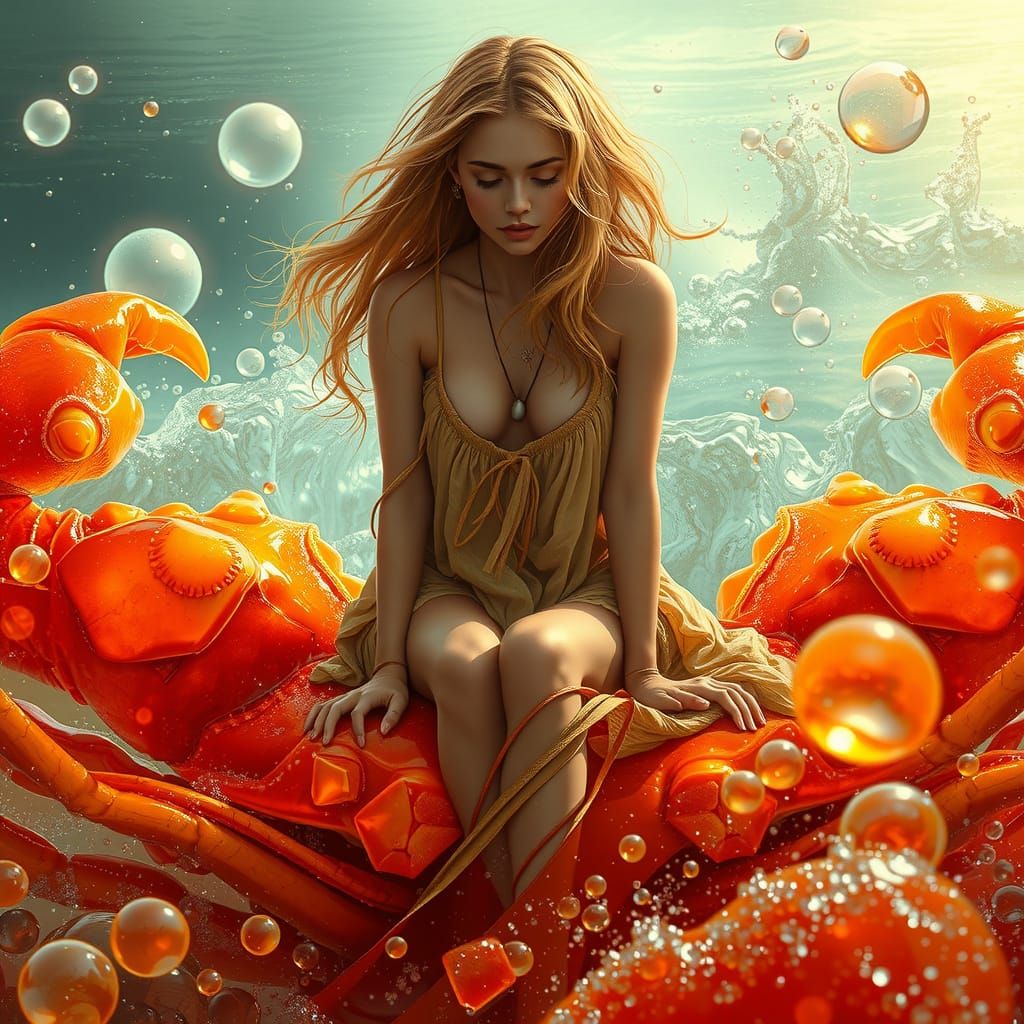 Gummy Crab Rider in Surreal Soda Sea