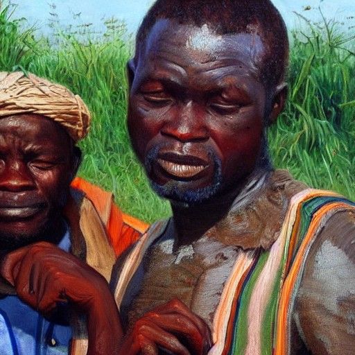 Congolese Fisherman and Brian Boelen Oil Painting