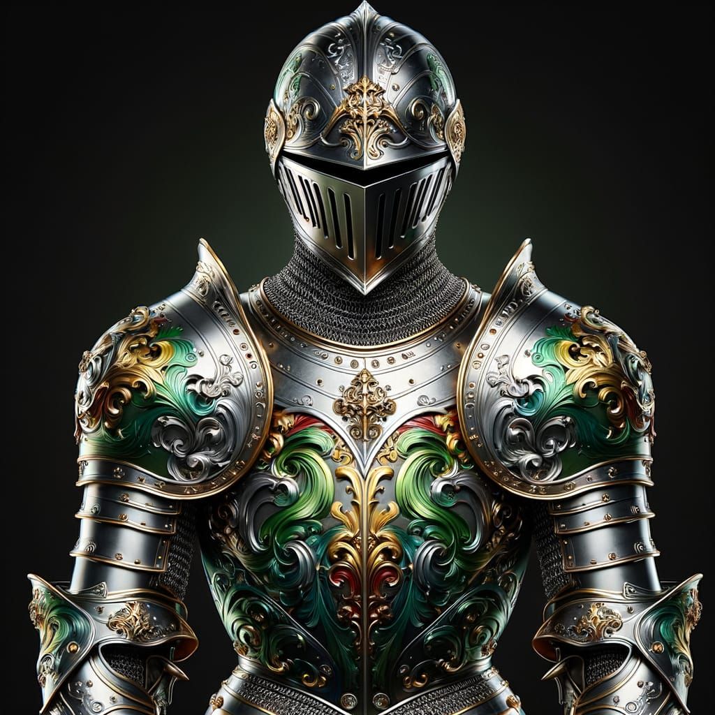 Gemini Knight in Chrome Armor Protecting Earth