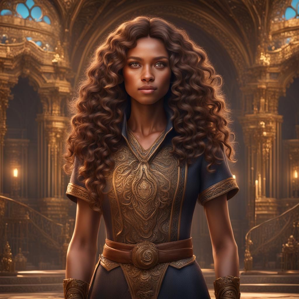 Detailed Matte Painting of a Tall Girl