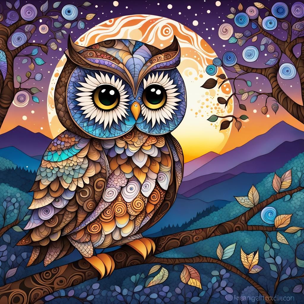 Owl waiting for the Sunset