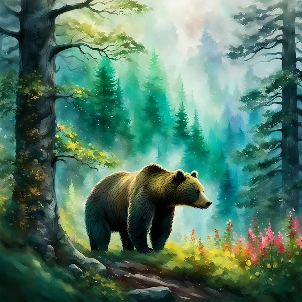 Bear in Smoky Mountains: Fantasy Concept Art
