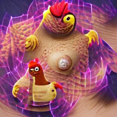 Surreal Chicken Monster Generated by AI