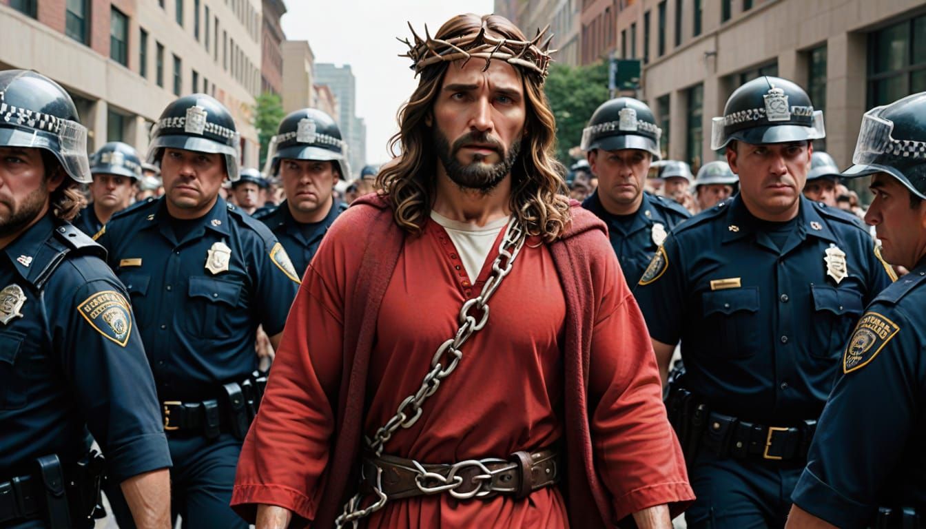 Jesus Deported by ICE: Photorealistic 35mm Image
