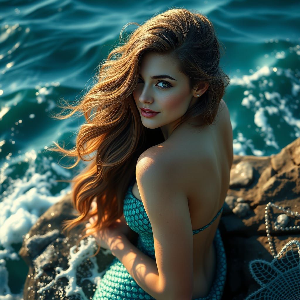 Enchanted Mermaid Goddess by the Ocean