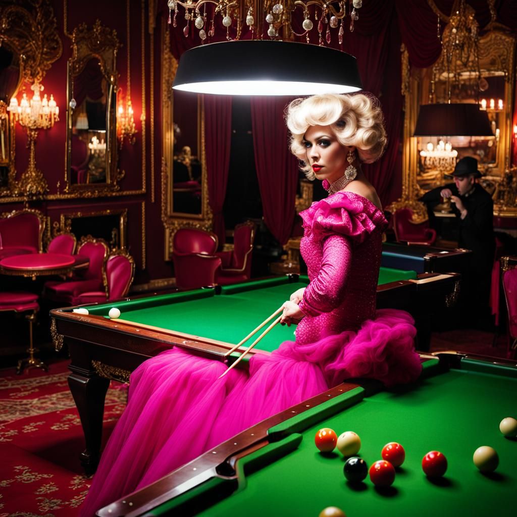 Drag Queens Play Snooker in Chiffon Wonderland