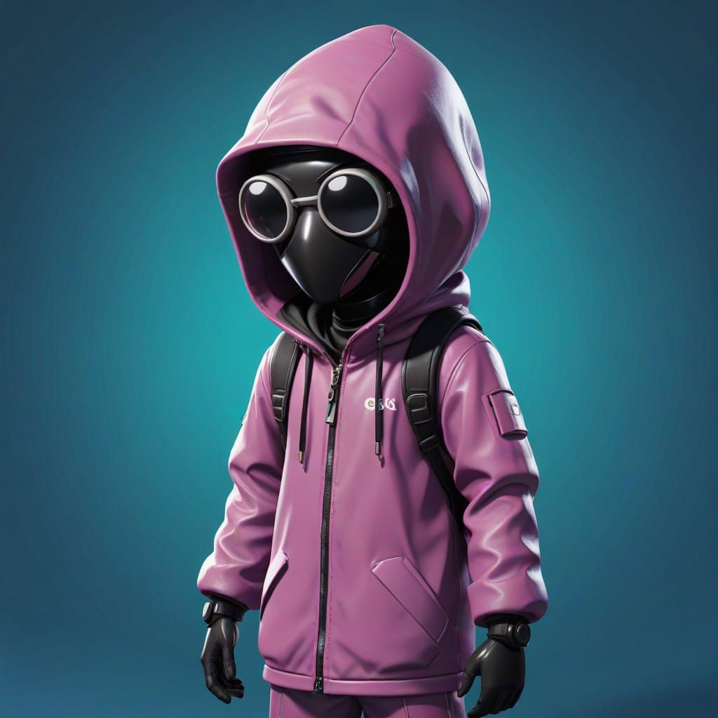Squid Game Character in Dark Neon Aesthetic