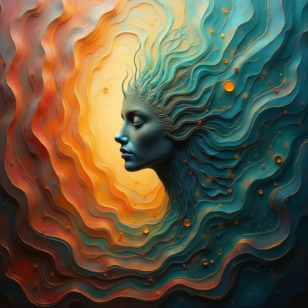 Mythical Soundwave Entity in Iridescent Aura