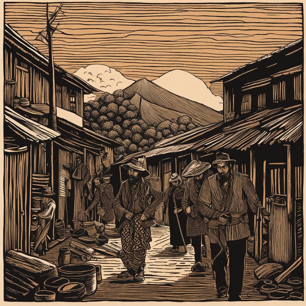 Dostoevsky Meets Brazilian Folklore in Vibrant Woodcut Style