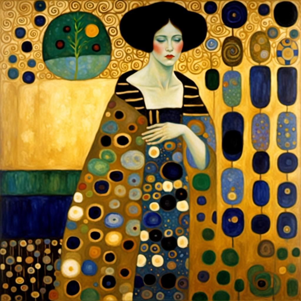 Introspection and Healing: A Klimt-Inspired AI Artwork