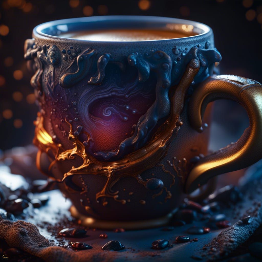 Fantastical Coffee Cup Matte Painting